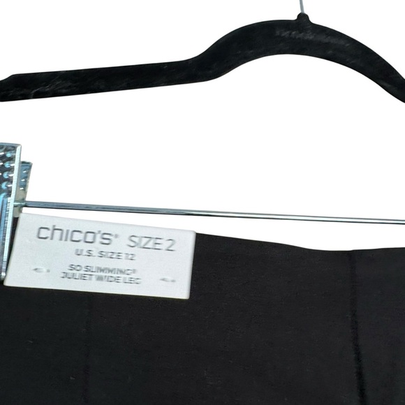 NWT Chicos Wide Legged Cropped Sailor Pants Juliet So Slimming 12 Black A6 - Picture 5 of 10